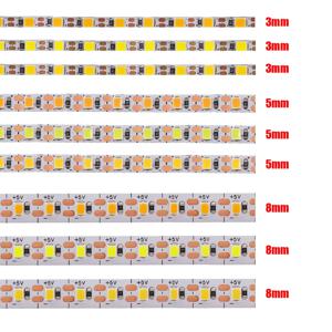 3mm 5mm PCB LED 스트립 조명 초박형 1 LED 컷 5V 2835 120LED/m 8mm 유연한 테이프 DC IP21 방수 아님 따뜻한 자연 흰색