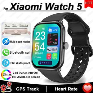 Xiaomi Watch 5 스마트 워치 남성용 HD AMOLED 스크린 심박수 블루투스 통화 GPS 추적 방수 스포츠 SmartWatch 여성용