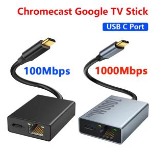 Awapow 1000/100Mbps 네트워크 카드 Type-C 마이크로 USB 이더넷 어댑터 (크롬캐스트 4K, 구글 TV, 휴대폰, 태블릿, 안드로이드 기기용)