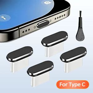 4개 USB C 먼지 방지 플러그 클리닝 브러쉬 포함, 먼지 방지 USB-C 플러그 커버, 충전 포트 커버 캡 (아이폰15, 16, 삼성 스마트폰용)