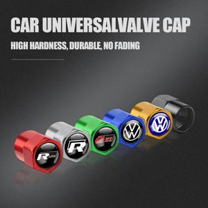 폭스바겐 VW GTI 골프 티구안 폴로 사지타르 R라인 타루 파사트용 메탈 자동차 휠 타이어 에어 밸브 먼지 캡 림 액세서리 4개