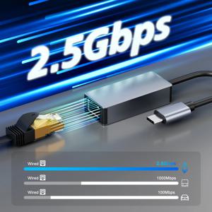 2500Mbps USB 3.0 타입-C RJ45 네트워크 카드 2.5G 어댑터 기가비트 이더넷 컨버터 랜 허브 PC 노트북용 윈도우 8.1/10/11