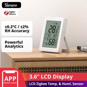 SONOFF SNZB-02DR2 에어가드 TH 3.6'' LCD 지그비 온습도 센서 앱 모니터링 애플 홈과 호환 가능 매터 브리지 통해 작동