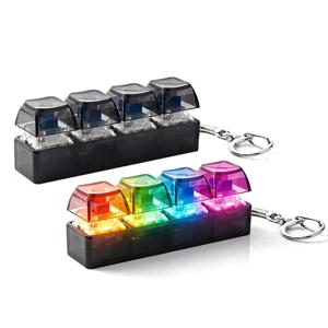 LED 키보드 키체인 피젯 토이 4키 키보드 키캡 피젯 장난감 파티 스트레스 해소 키캡