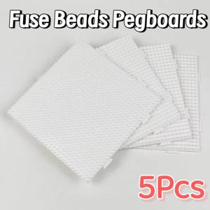 5Pcs 5mm 비즈 퓨즈 비즈 페그보드 내열성 DIY 하마 비즈 페그보드 재사용 가능한 사각형 멜팅 비즈 보드 퍼즐 만들기