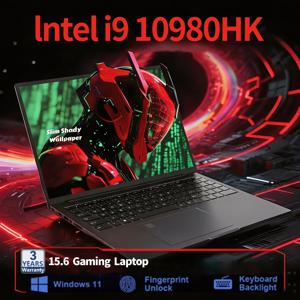 15.6인치 인텔 코어 i9 10980HK 윈도우 11 프로 노트북 컴퓨터 32GB 램 512GB 1TB 2TB SSD 휴대용 노트북 PC 사무용/학습용 노트북