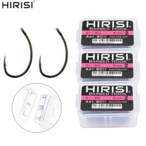히리시 50/100개 PTFE 코팅 잉어 낚시 바늘 스틸 미늘 낚시 바늘 박스 포장 8011 낚시 용품