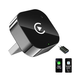 2-in-1 2026 CarPlay/Android Auto 어댑터 유선에서 무선으로 변환하는 동글 (애플 & 안드로이드용) 플러그 앤 플레이 범용 자동차 액세서리