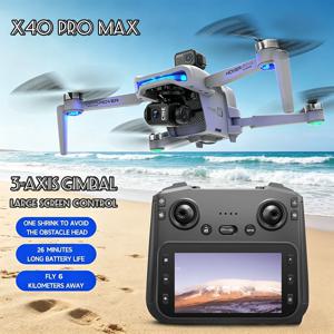 X40 Pro 드론 4K 전문가용 HD 카메라(스크린 포함) 3축 짐벌 GPS 드론 WIFI 5G 장애물 회피 브러시리스 쿼드콥터 장난감