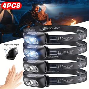 강력한 센서 조절식 LED 헤드 플래시 라이트 USB 충전식 COB 헤드 램프 미니 캠핑 낚시 야외 비상용 헤드 램프