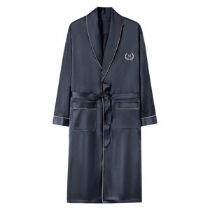 솔리드 긴 가운 남자 가을 긴 소매 실크 새틴 목욕 가운 남성 v-목 섹시한 드레싱 가운 남자 Homewear 봄 스파 목욕 가운