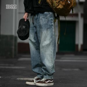 아메리칸 빈티지 고품질 데님 카고 바지 남성 의류 streetwear 루즈 스케이트 청바지 하라주쿠 캐주얼 하렘 바지 남성