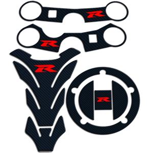 탄소 탱크 캡 스티커 탱크 패드 포크 트리플 트리 어퍼 클램프 데칼 For SUZUKI GSXR GSX-R 600 750 1000 K3 K4 K5 K6 K7 K8 K9 L17