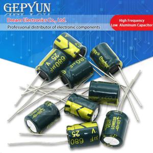 고주파 저 알루미늄 캐패시터, 6.3V, 10V, 16V, 25V, 35V, 50V, 63V, 80V, 100V, 250V, 400V, 450V, 10UF-10000UF, 22UF, 100UF, 220UF 470UF