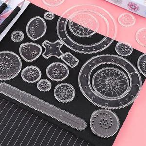22PCS 그리기 중공 도구 만화경 세트 다기능 그리기 꽃 눈금자 어린이 학생 눈금자 키트 꽃 곡선 눈금자