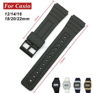 SGW400 F91W F84 F105/108 팔찌 용 Casio W800H A158/168 AE1200/1300 시계 밴드 용 12/14/16/18/20/22mm 실리콘 고무 스트랩