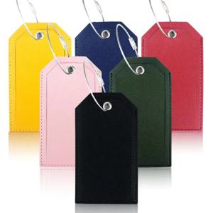 RFID 차단 PU 가죽 수하물 태그 가방 태그 와이어 끈 및 종이 카드가 있는 이름 태그 보안 여행 액세서리 휴가