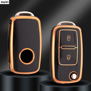 폭스바겐 폴로 티구안 파사트 골프 7 제타 스코다 코디악 슈퍼브 옥타비아 시트용 2 3 버튼 TPU 자동차 키 케이스 홀더 커버