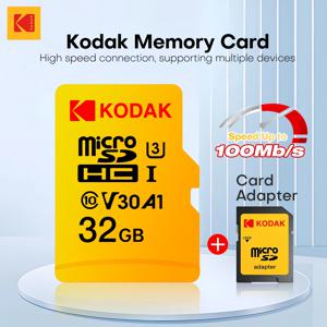 코닥 오리지널 ​ ​ 마이크로 SD 카드 U3 클래스 10 고속 최대 100MB/s TF 메모리 카드 (어댑터 포함) - 32GB, 64GB, 128GB 용량으로 제공
