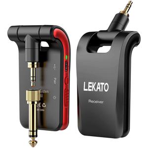 LEKATO WS-60 무선 기타 시스템 2.4GHz 무선 기타 송신기 수신기 스테레오 2 in 1 플러그 6 채널 기타 무선