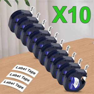 5/10Pcs 91201 호환 Dymo 12mm LT 테이프 91201 91221 12267 91202 Dymo LT-100H LT-110T QX50 라벨 메이커 용 Letratag 라벨 테이프