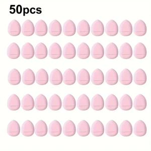 50개의 맞춤형 미니 핑거팁 파우더 퍼프 세트(핑크) 파운데이션 컨실러 정밀 적용 도구 핑거 패드 스펀지 ​