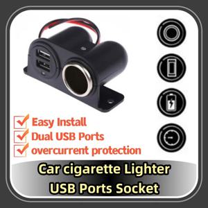 USB 포트 소켓 DC 5V 3.1A 듀얼 USB 내장 자동차 캠핑카 어댑터, 담배 라이터 멀티 플러그 충전기 포트 소켓, 자동차 액세서리