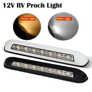 12V RV LED 어닝 포치 라이트 방수 모터홈 카라반 밴 캠퍼 트레일러 벽등 6000K 8W 화이트/웜 화이트 LED