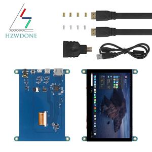 5 인치 LCD HDMI 모니터 울트라 HD 800*480 해상도 IPS 디스플레이 용량 성 터치 스크린 라스베리 파이 2B/3B/3B +/4B 용 드라이버 없음