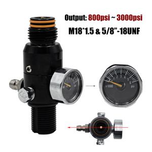 HPA 4500psi 실린더 공기 탱크 조절기 밸브 마운틴 이중 O-링 디자인 스레드 M18*1.5 또는 5/8-18UNF 출력 800psi ~ 3000psi