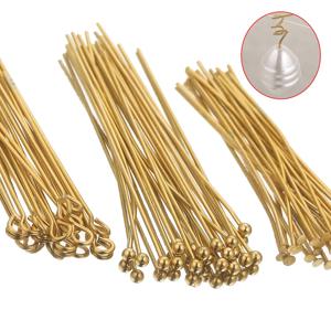 20pcs 20-70MM PVD 스테인레스 스틸 아이 플랫 볼 헤드 핀 바늘 비즈 귀걸이 공예 커넥터 쥬얼리 재료 만들기