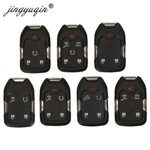 Jingyuqin Chevrolet Tahoe Silverado 교외 타호 GMC Sierra Acadia Terrain YUKON 원격 키 케이스 용 스마트 열쇠가없는 시계 줄 쉘