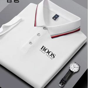 자수 새 남성 비즈니스 캐주얼 반팔 폴로 셔츠, 패셔너블하고 통기성이 뛰어나고 편안하며 다재다능한 탑