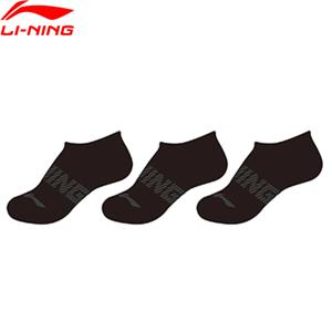Li-Ning 남여 스포츠 스타일 3 쌍 양말 22-28cm 편지 편안한 통기성 LiNing 남성 여성 낮은 굽 양말 AWTV043