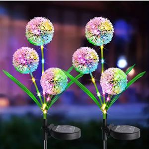 1PC/2PC 1헤드/3헤드 태양광 LED 민들레 야외 지상 장착 조명, 안뜰, 정원 및 조경 장식에 적합