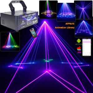 500mW 20Kpps APP RGB 애니메이션 레이저 광선 DJ 디스코 프로젝터 댄스 파티 웨딩 크리스마스 장식 무대 램프 쇼 G37