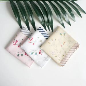 6Pcs 일본 꽃 인쇄 면화 여성 손수건 빗질 땀 닦기 사각형 손수건 작은 수건 45cm