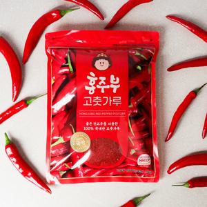 [25년산] 100% 국내산 맷돌 방식으로 간 홍주부 고춧가루1kg HACCP인증시설