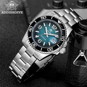 ADDIESDIVE 41mm 남성용 다이빙 시계 AD2513 200m 방수 316L 스테인레스 스틸 쿼츠 손목 시계 달력 BGW9 슈퍼 루미 너스