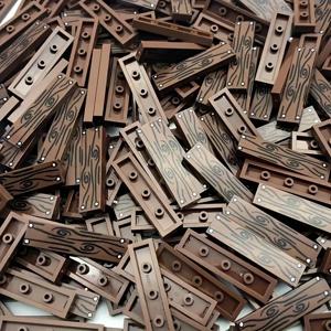 20개 MOC 호환 2431 작은 입자 빌딩 블록 장면 액세서리, 1x4 플랫 우드 그레인(네일 인쇄 액세서리 포함)