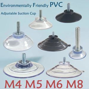 M4 M5 M6 M8 투명 흡착판, 나사 포함 PVC 플라스틱 흡착 패드 홀더, 턴너트 유리 테이블 상판 보관 도구 후크