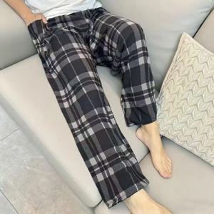 봄과 가을을 위한 다용도의 새로운 남성용 잠옷 바지, 루즈한 캐주얼 긴 바지, 중년 및 노년 아빠를 위한 세련된 캐주얼 홈 팬츠