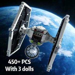 450PCS MOC 타이 파이터 스타즈 파이터 우주 전쟁 피규어 FIT 모델 빌딩 블록 브릭 어린이 남자아이 장난감 선물