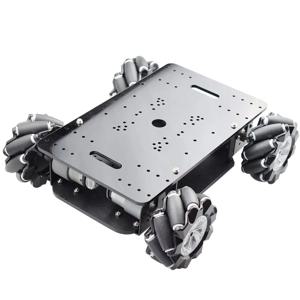 15KG 하중 이중 섀시 메카넘 휠 로봇 차량 섀시, 아두이노 라즈베리 파이 STEM 장난감용 12V 엔코더 모터 4개 포함