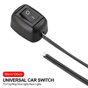 60cm/100cm 범용 버튼 자동차 스위치, 고정 없이 켜짐/꺼짐, 케이블 포함, 12V/24V 배터리 차단, 안개등용