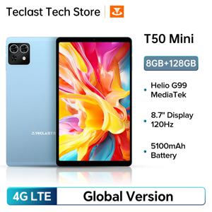 Teclast T50 미니 8.7인치 120Hz 디스플레이 미디어텍 헬리오 G99 8GB+128GB 5100mAh 배터리 4G LTE 듀얼 SIM GPS 태블릿 안드로이드 15 L1 탭 PC