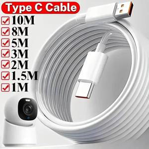1개 USB C 연장 충전 케이블 초장형 타입 C 충전기 데이터 와이어 코드 삼성 샤오미 카메라 노트북용 10M/8M/5M/0.3M