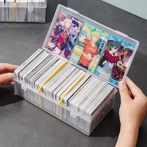 구획 Photocards 보관 상자 투명 스티커 아이돌 카드 홀더 책상 보관 주최자 분류 상자 편지지