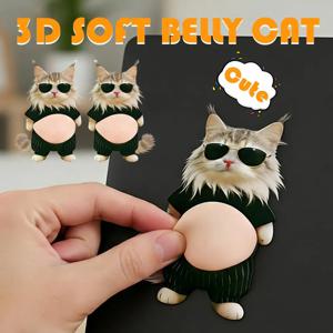 2개입 귀여운 3D 소프트 벨리 캣 스티커 시바 이누 강아지 폰 케이스 장식 동물 노트북 데칼 소프트 벨리 디자인 스티커 선물