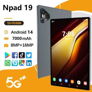 패드 19 안드로이드 14 태블릿 10인치, 12GB(8+4 확장) 램 + 512GB 롬, 옥타 코어, 5G 와이파이, 키보드, 마우스, 정전식 펜 포함